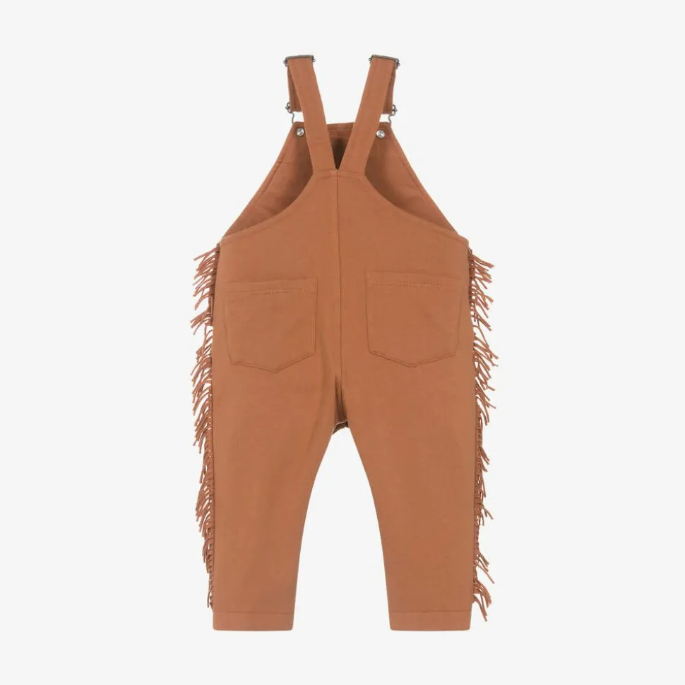 Boys Brown Horse Cotton Dungarees
