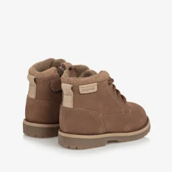 Boys Brown Leather Lace-Up Boots