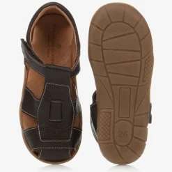 Boys Brown Leather Sandals