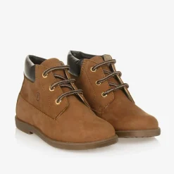 Boys Brown Nubuck Leather Boots