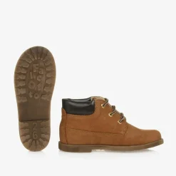 Boys Brown Nubuck Leather Boots