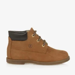 Boys Brown Nubuck Leather Boots