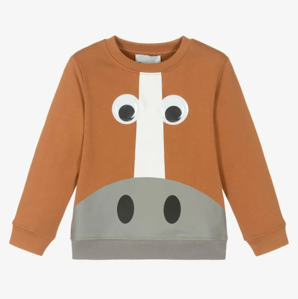 Boys Brown Organic Horse Sweatshirt