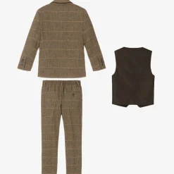 Boys Brown Tweed Albert Suit