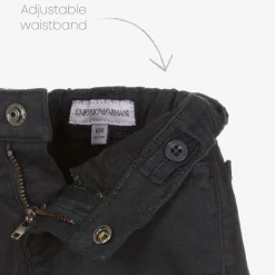 Boys Dark Blue Cotton Twill Trousers