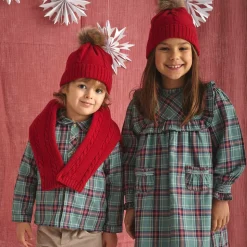 Boys Green & Beige Corduroy Shorts Set