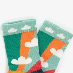 Boys Green & Grey Cotton Socks (3 Pack)