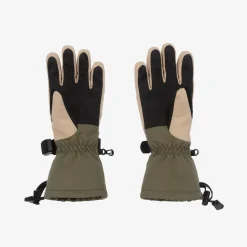 Boys Green & Orange Padded Ski Gloves