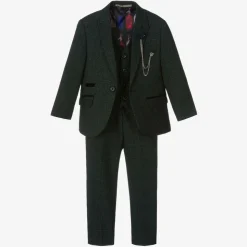 Boys Green Check Caridi Suit