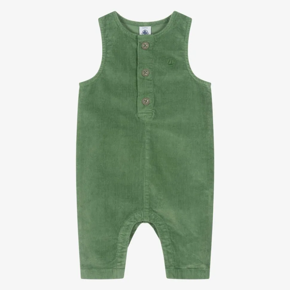 Boys Green Corduroy Dungarees