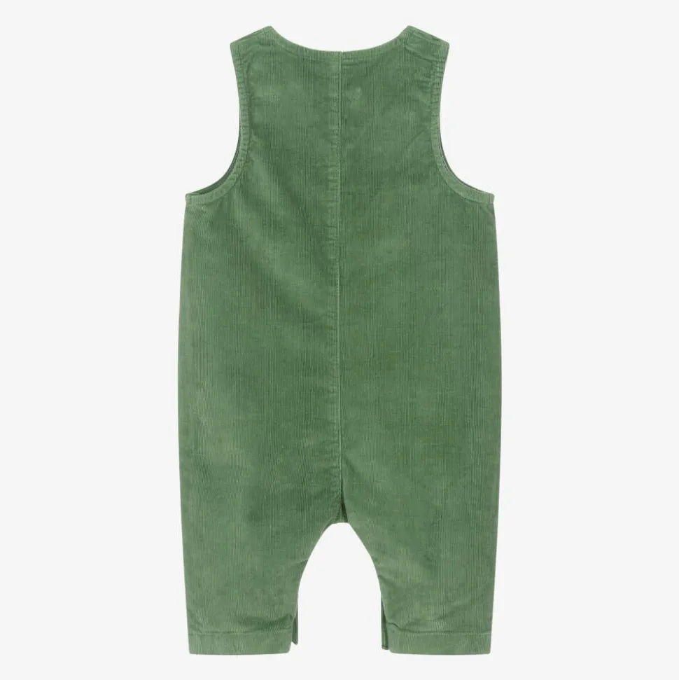 Boys Green Corduroy Dungarees