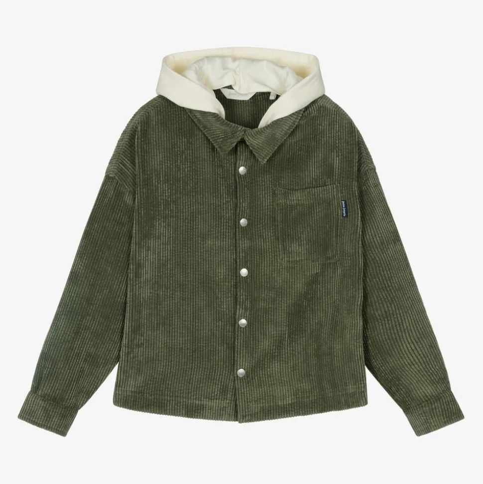 Boys Green Corduroy Overshirt