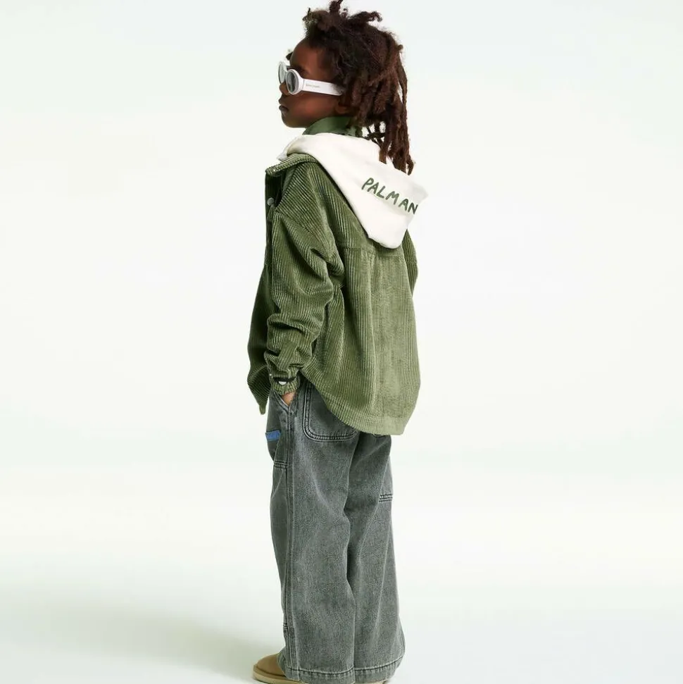 Boys Green Corduroy Overshirt