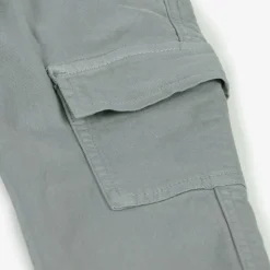 Boys Green Cotton Cargo Trousers