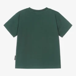 Boys Green Cotton Happy Face T-Shirt