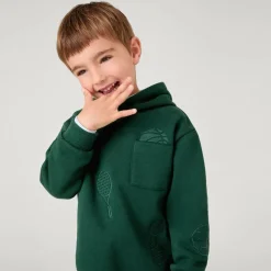 Boys Green Cotton Hoodie