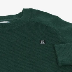 Boys Green Cotton Knit Sweater