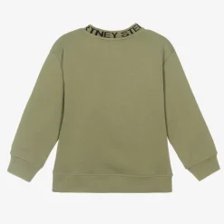 Boys Green Cotton Pocket Sweatshirt