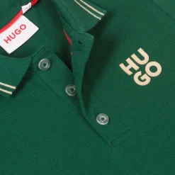 Boys Green Cotton Polo Shirt