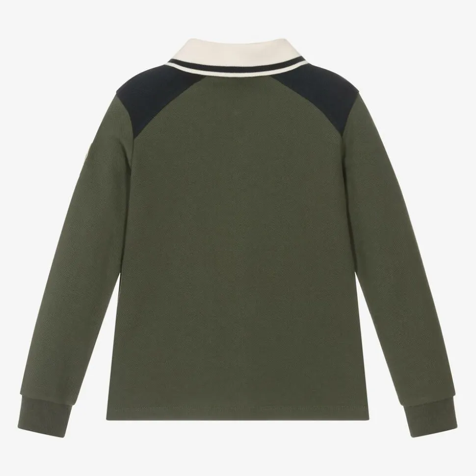 Boys Green Cotton Polo Shirt