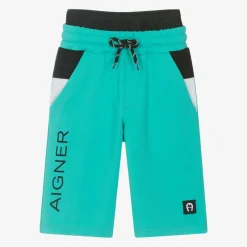 Boys Green Cotton Shorts