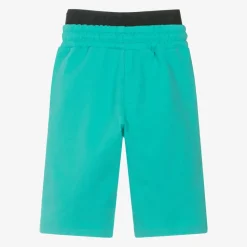 Boys Green Cotton Shorts