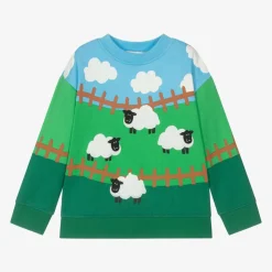 Boys Green Cotton Sweatshirt