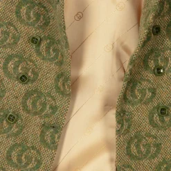 Boys Green GG Wool Coat