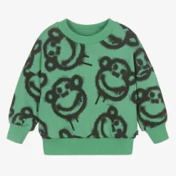 Boys Green Graffiti Monkey Sweatshirt