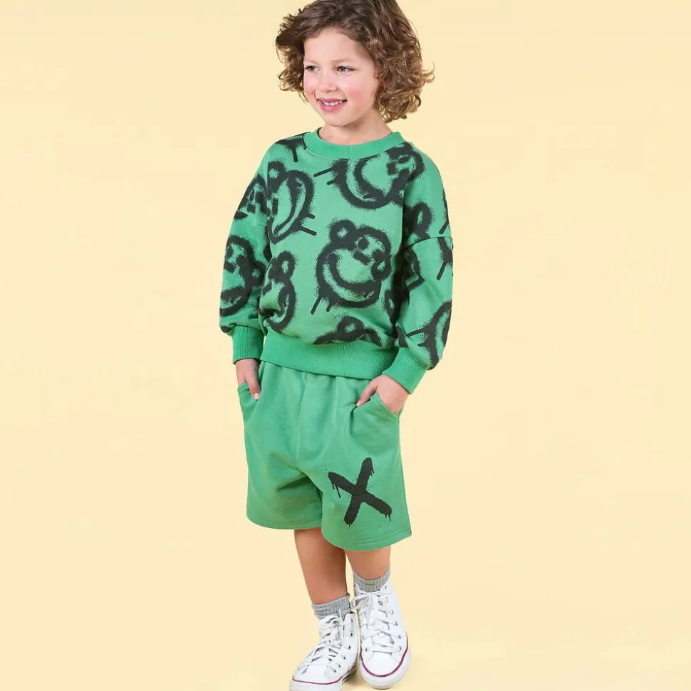Boys Green Graffiti Monkey Sweatshirt