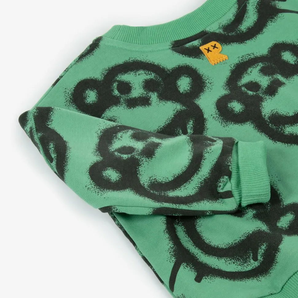 Boys Green Graffiti Monkey Sweatshirt