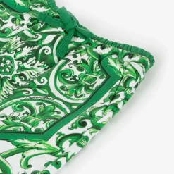 Boys Green Majolica Cotton Shorts