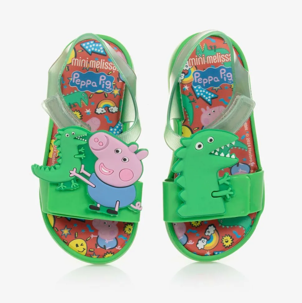 Boys Green Peppa Pig Jelly Sandals