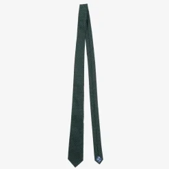 Boys Green Satin Polka Dot Tie Set