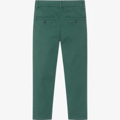Boys Green Slim Fit Chino Trousers