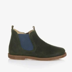 Boys Green Suede Leather Boots