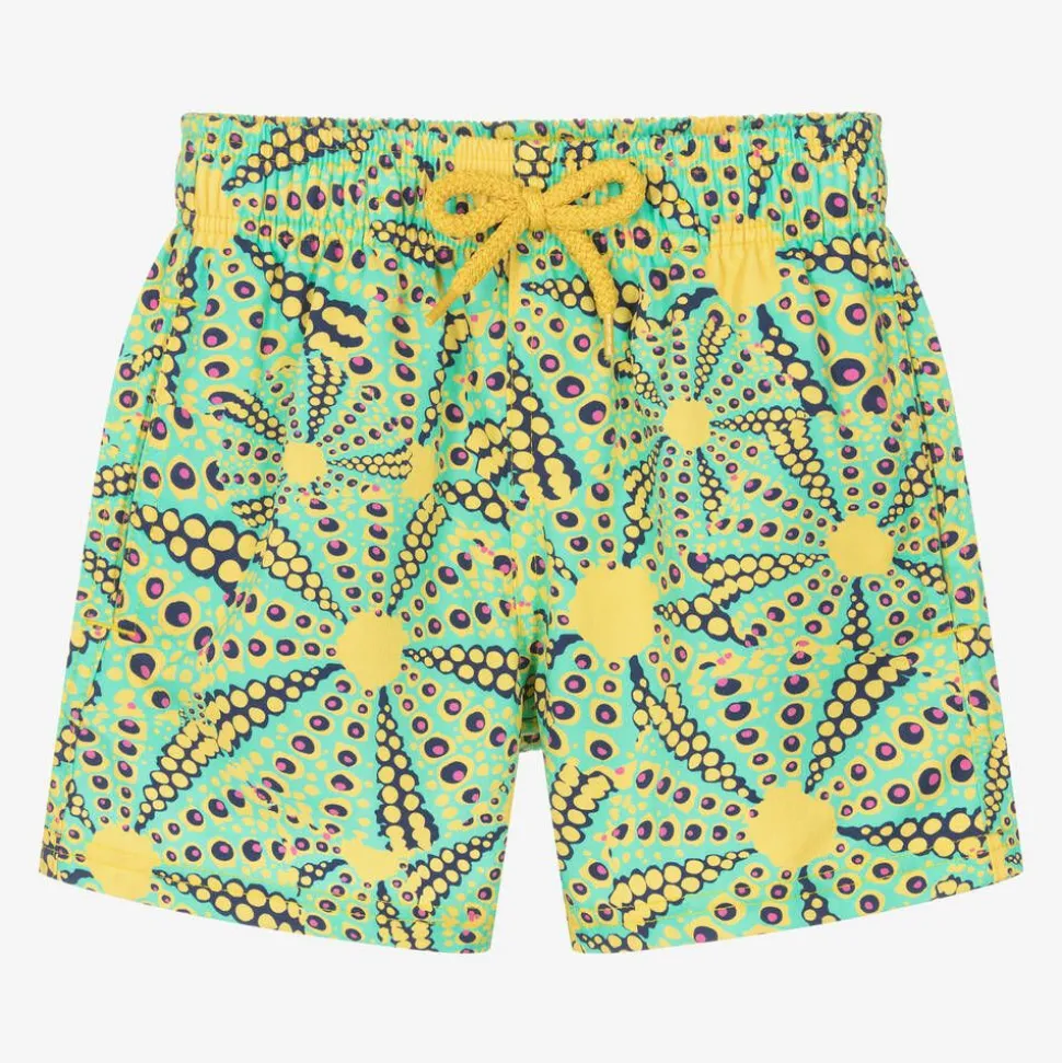 Boys Green Sun Print Swim Shorts