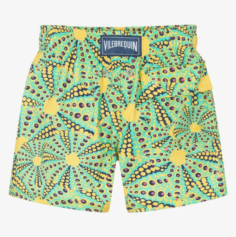 Boys Green Sun Print Swim Shorts
