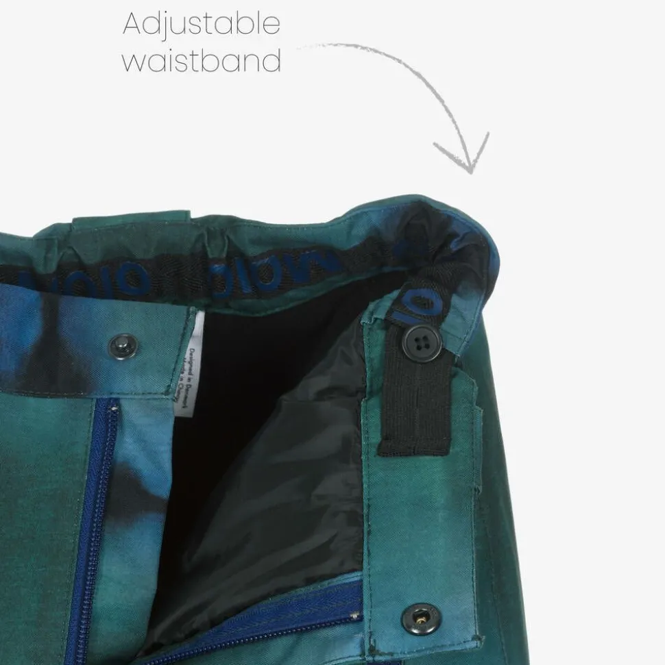 Boys Green Tie-Dye Ski Trousers