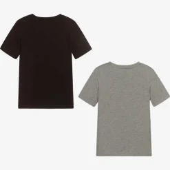 Boys Grey & Black Cotton T-Shirts (2 Pack)
