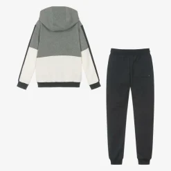 Boys Grey & Blue Jersey Tracksuit