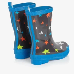 Boys Grey & Blue Ombré Stars Rain Boots