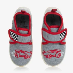 Boys Grey & Red Car Slippers