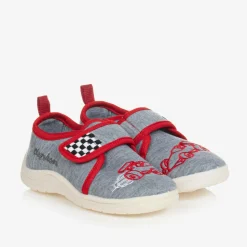 Boys Grey & Red Car Slippers