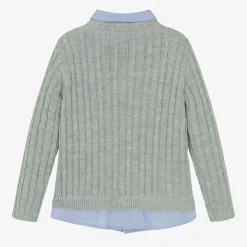 Boys Grey Cable Knit Sweater