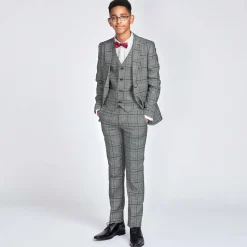 Boys Grey Check Suit