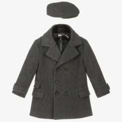 Boys Grey Coat & Hat Set