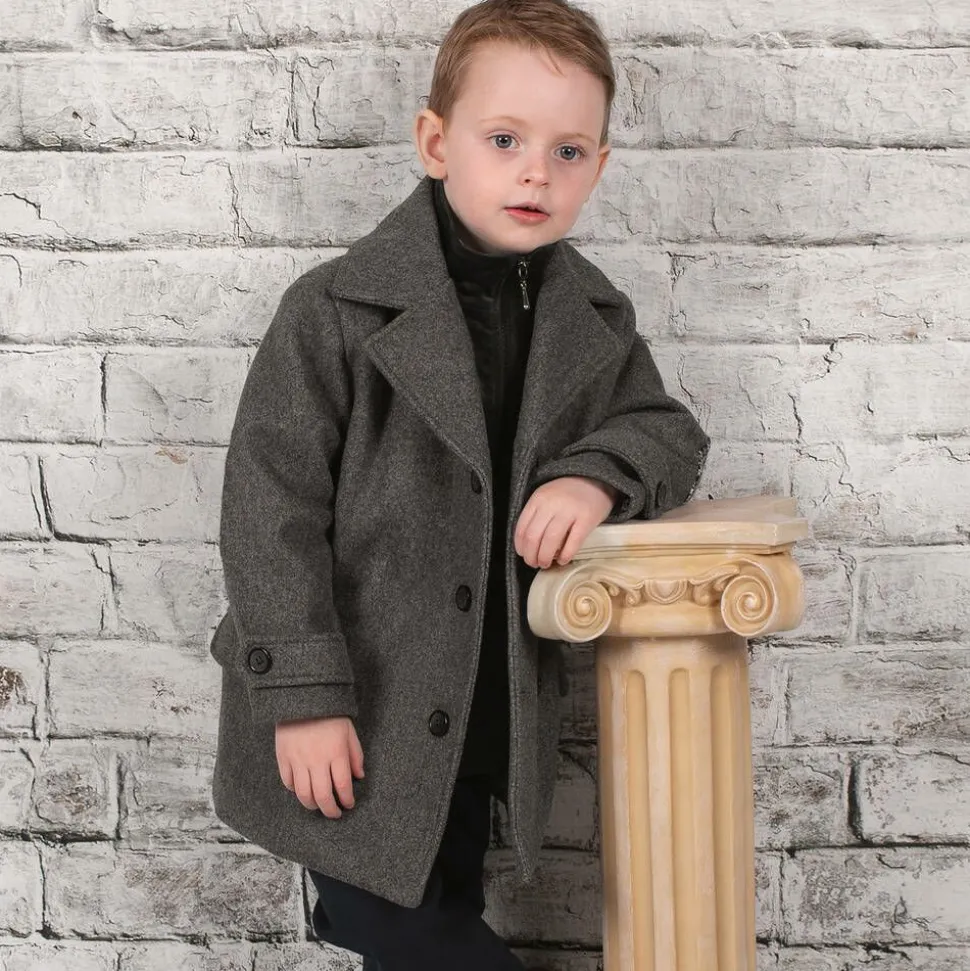 Boys Grey Coat & Hat Set