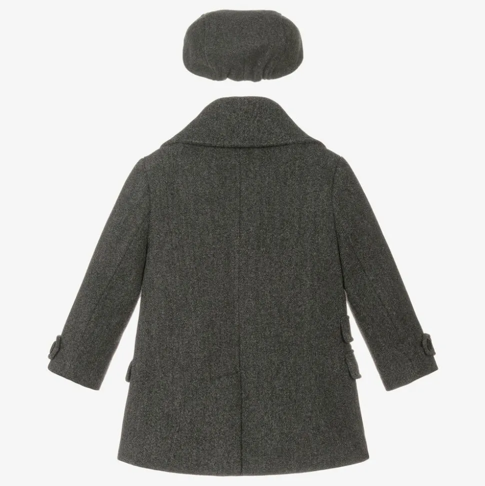 Boys Grey Coat & Hat Set