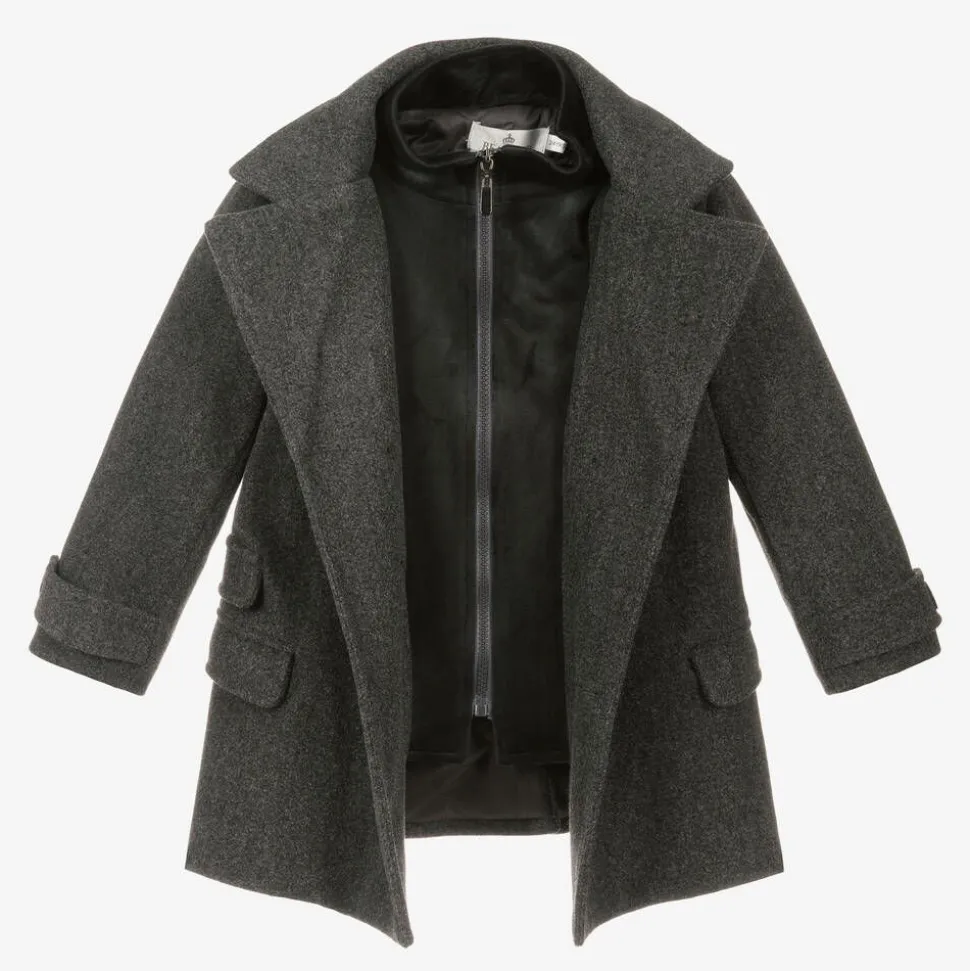 Boys Grey Coat & Hat Set